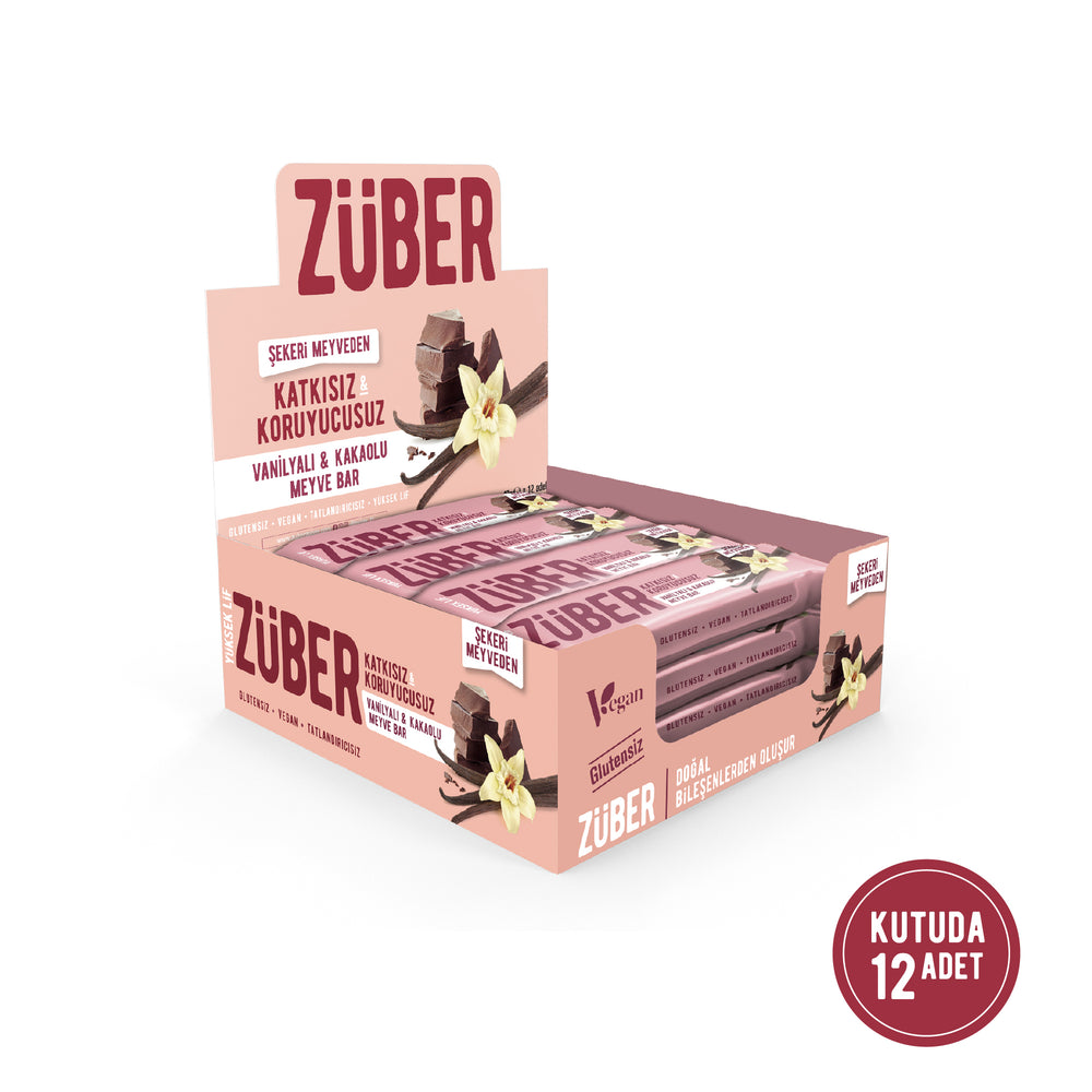 Vanilyalı ve Kakaolu Meyve Bar 40g x 12 Adet