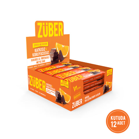 Kakaolu ve Portakallı Meyve Bar 40gr  X 12 Adet