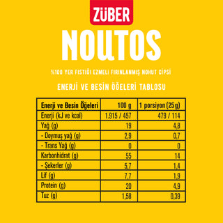 Noutos Nohut Cipsi %100 Yer Fıstığı Ezmeli 55g X 6 Adet