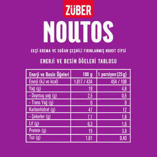 Noutos Nohut Cipsi Ekşi Krema ve Soğan Çeşnili 55g X 6 Adet