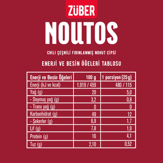 Noutos Chili Baharatlı Nohut Cipsi 55g X 6 Adet