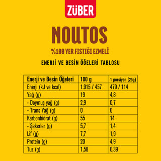 Noutos Nohut Cipsi %100 Yer Fıstığı Ezmeli 55gr X 6 Adet - Züber
