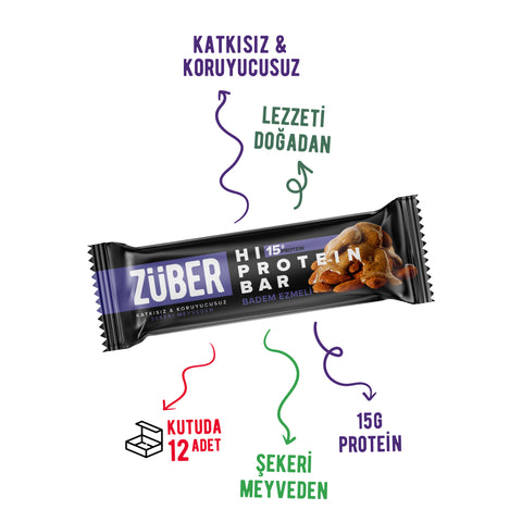 Badem Ezmeli Hi Protein Bar 45gr X 12 Adet
