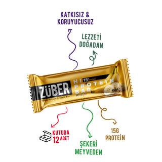 Muzlu Hi Protein Bar 45g x 12 Adet (15g protein) - Züber