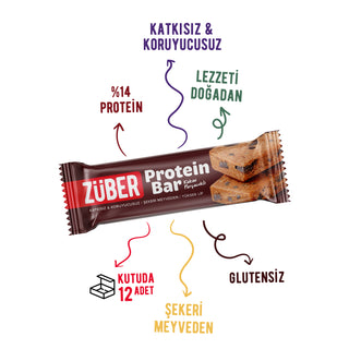 Kakao Parçacıklı Protein Bar 35gr X 12 Adet - Züber