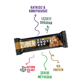 Yer Fıstığı Ezmeli Hi Protein Bar 45gr X 12 Adet - Züber