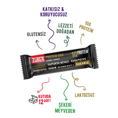 Kakaolu Protein Bar 40gr X 12 Adet
