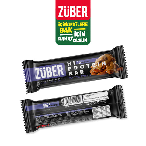 Badem Ezmeli Hi Protein Bar 45gr X 12 Adet - Züber