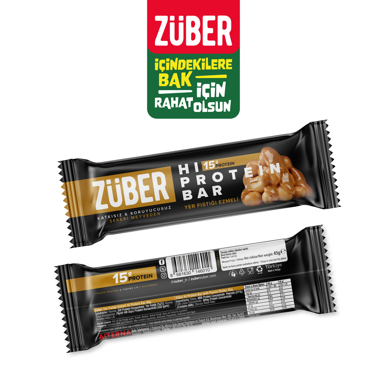 Yer Fıstığı Ezmeli Hi Protein Bar
