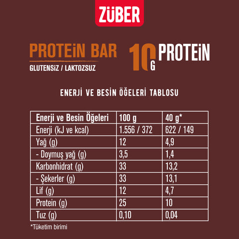 Fındıklı Protein Bar 40gr X 12 Adet - Züber