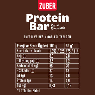 Kakao Parçacıklı Protein Bar 35gr X 12 Adet