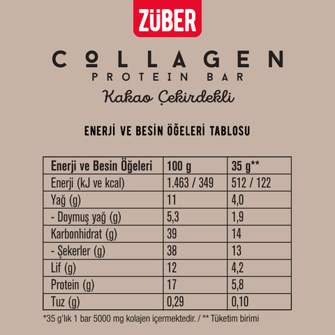 Kakao Çekirdekli Kolajen Bar 35gr X 12 Adet