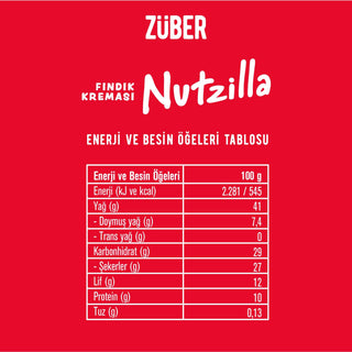 Nutzilla Fındık Kreması 315g x 1 Adet + Nutzilla Kakaolu Fındık Kreması 315g x 1 Adet - Züber