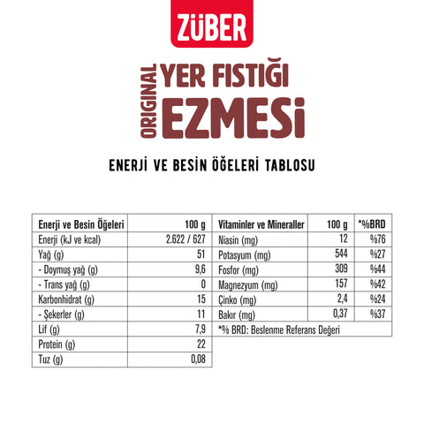 Original Yer Fıstığı Ezmesi (Bal İlaveli) 315gr X 1 Adet