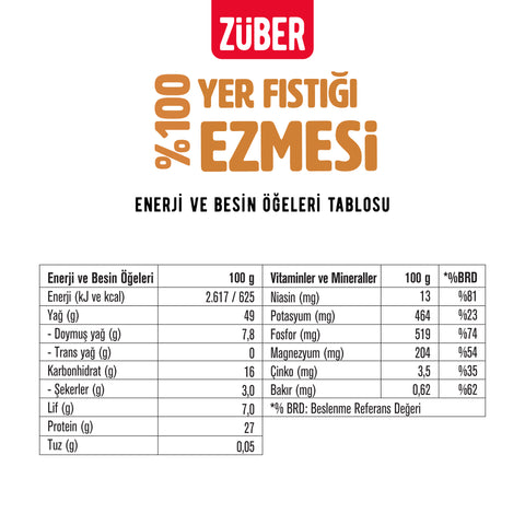 %100 Yer Fıstığı Ezmesi 315gr X 2 Adet