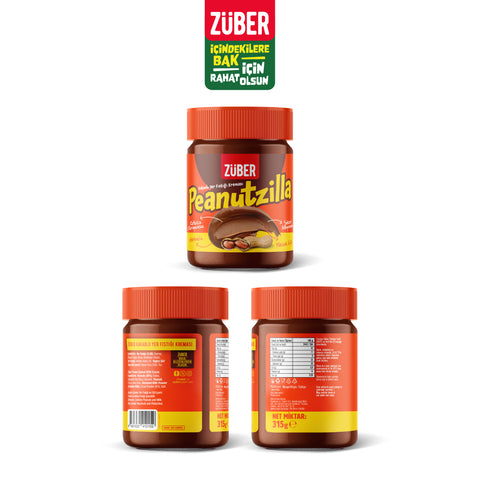 Peanutzilla Kakaolu Fıstık Kreması 315 gr x 3 Adet - Züber