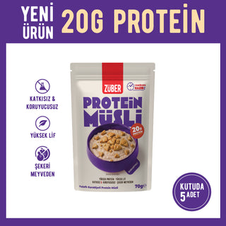 Sade Kurabiyeli Yulaflı Protein Müsli (20g Protein) 70g x 5 Adet