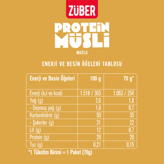 Muzlu Yulaflı Protein Müsli (20g Protein) 70g x 5 Adet