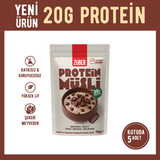 Kakaolu Kurabiyeli Yulaflı Protein Müsli (20g Protein) 70g x 5 Adet