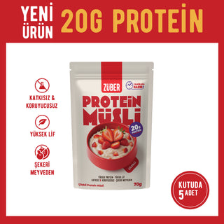 Çilekli Yulaflı Protein Müsli (20g Protein) 70g x 5 Adet