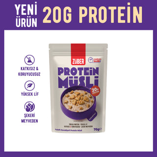 Sade Kurabiyeli Yulaflı Protein Müsli (20g Protein) 70g x 5 Adet