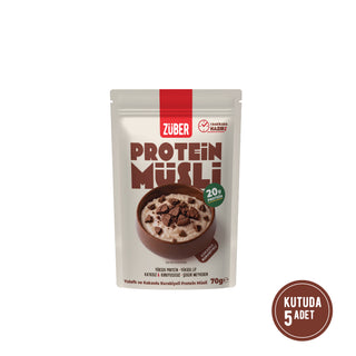 Kakaolu Kurabiyeli Yulaflı Protein Müsli (20g Protein) 70g x 5 Adet