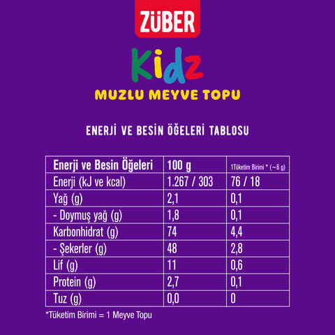 Kidz Muzlu Meyve Topu 42g X 12 Adet - Züber