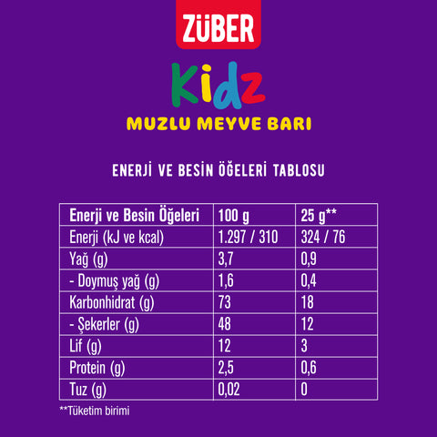 Kidz Muzlu Meyve Bar 25gr X 16 Adet - Züber