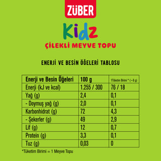 Kidz Çilekli Meyve Topu 42gr X 12 Adet - Züber