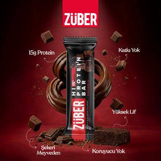 Kakaolu Hi Protein Bar 45g x 12 Adet (15 g protein) - Züber