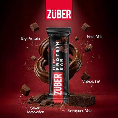 Kakaolu Hi Protein Bar 45g x 12 Adet (15 g protein) - Züber