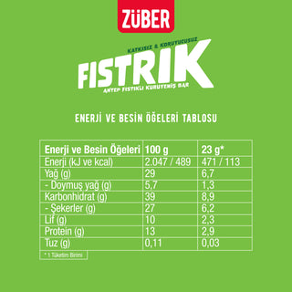 Fıstrık Antep Fıstıklı Kuruyemiş Bar 23g x 15 Adet