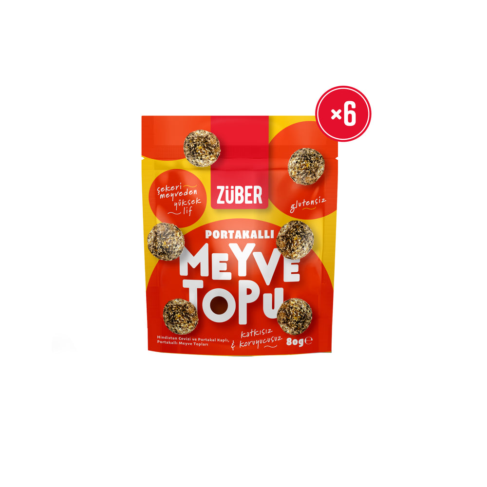 Portakallı Meyve Topu 80g x 6 Adet