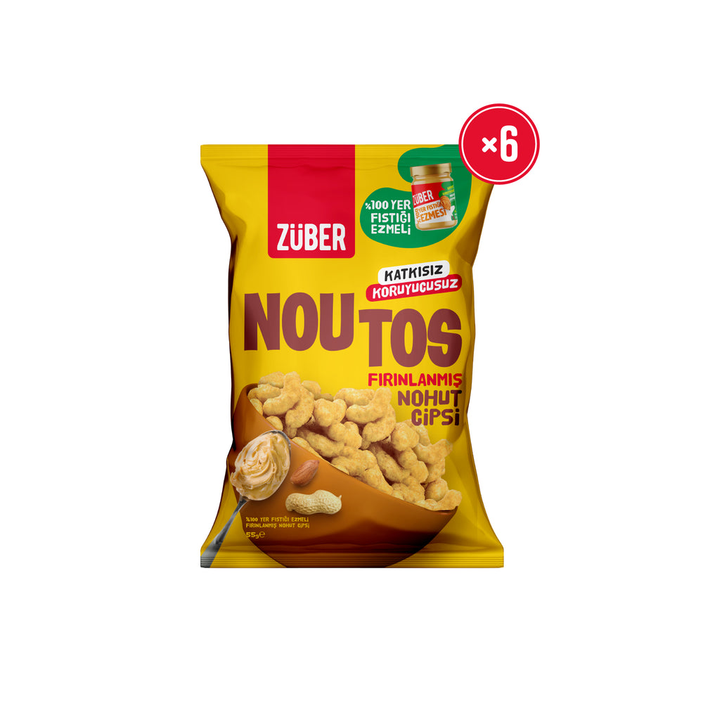 Noutos Nohut Cipsi %100 Yer Fıstığı Ezmeli 55g X 6 Adet