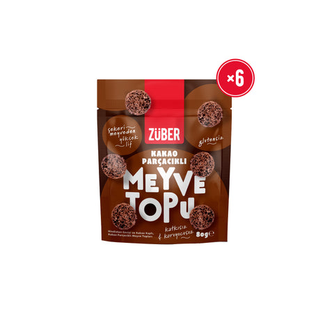 Kakao Parçacıklı Meyve Topu 80g x 6 Adet