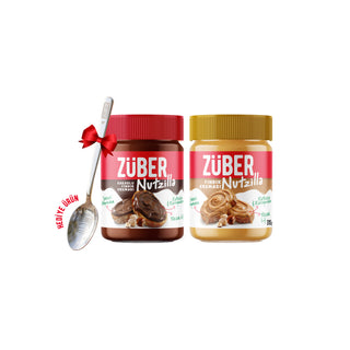 Nutzilla Fındık Kreması 315g x 1 Adet + Nutzilla Kakaolu Fındık Kreması 315g x 1 Adet (Kaşık Hediyeli)