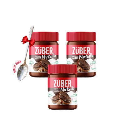 Nutzilla Kakaolu Fındık Kreması 315 g X 3 Adet (Kaşık Hediyeli)