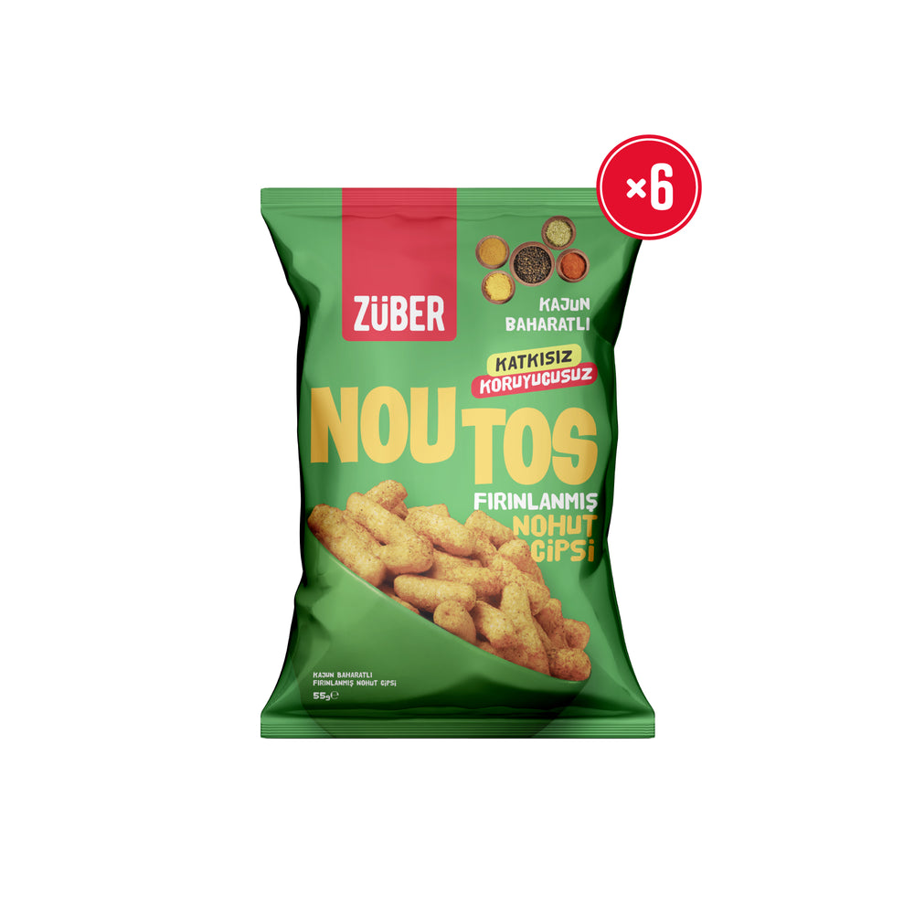 Noutos Kajun Baharatlı Nohut Cipsi 55g X 6 Adet
