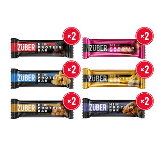 Yüksek Protein Bar Karma Deneme Paketi 45g x 12 Adet - Züber