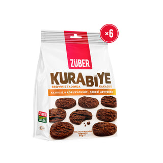 Yulaflı ve Kakaolu Kurabiye 80g x 6 Adet (Brownie Tadında) - Züber